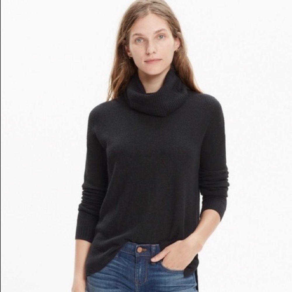 Madewell Black Turtleneck Cotton Sweater, Med